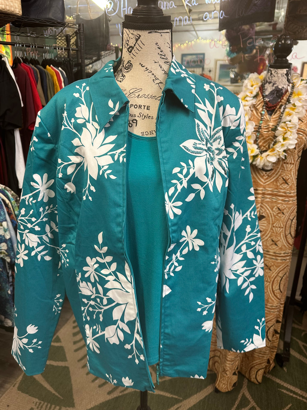 Teal jacket and tank