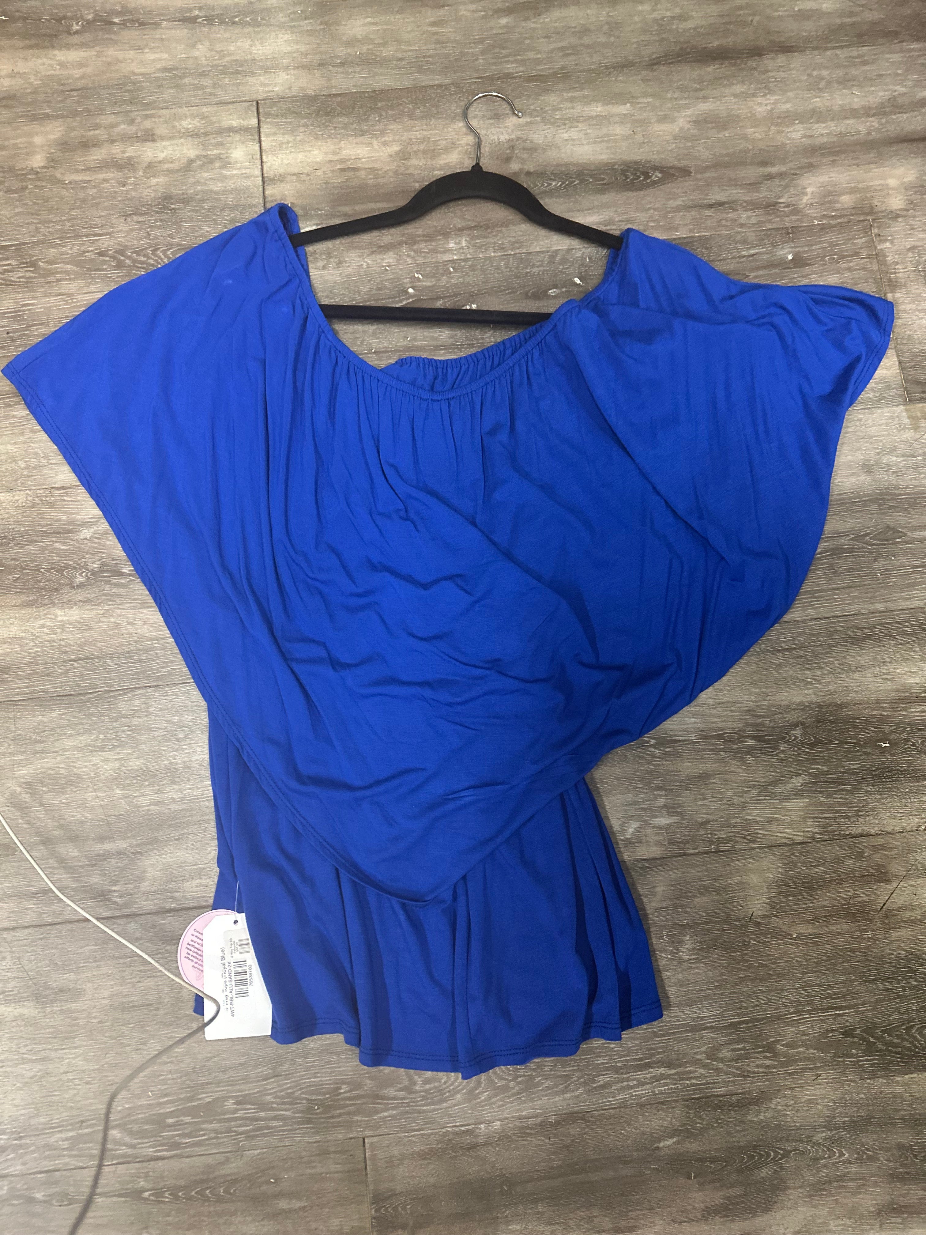 Puahina Kauai Collection 4-way top. Royal blue. NWT. Alula print