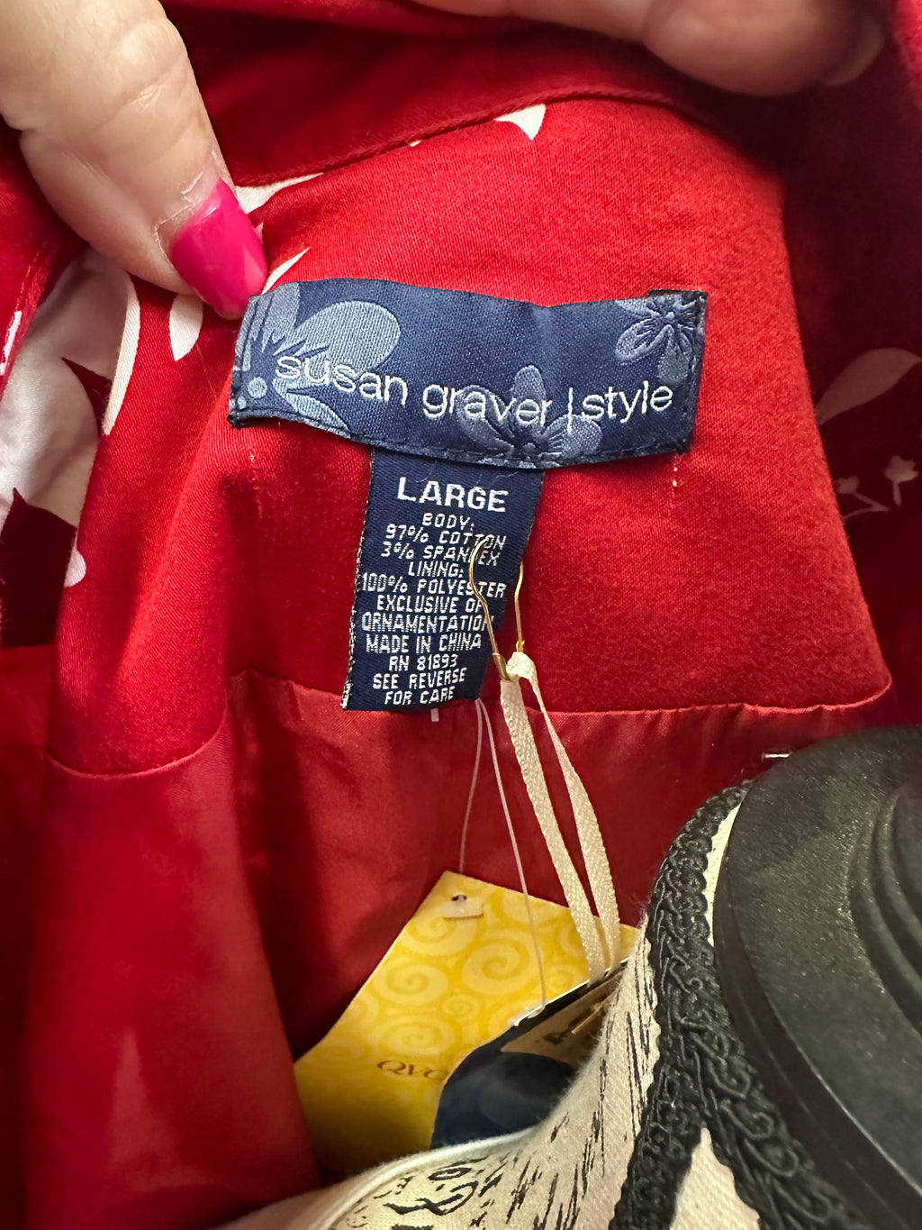 Red white Beaded, zippered jacket