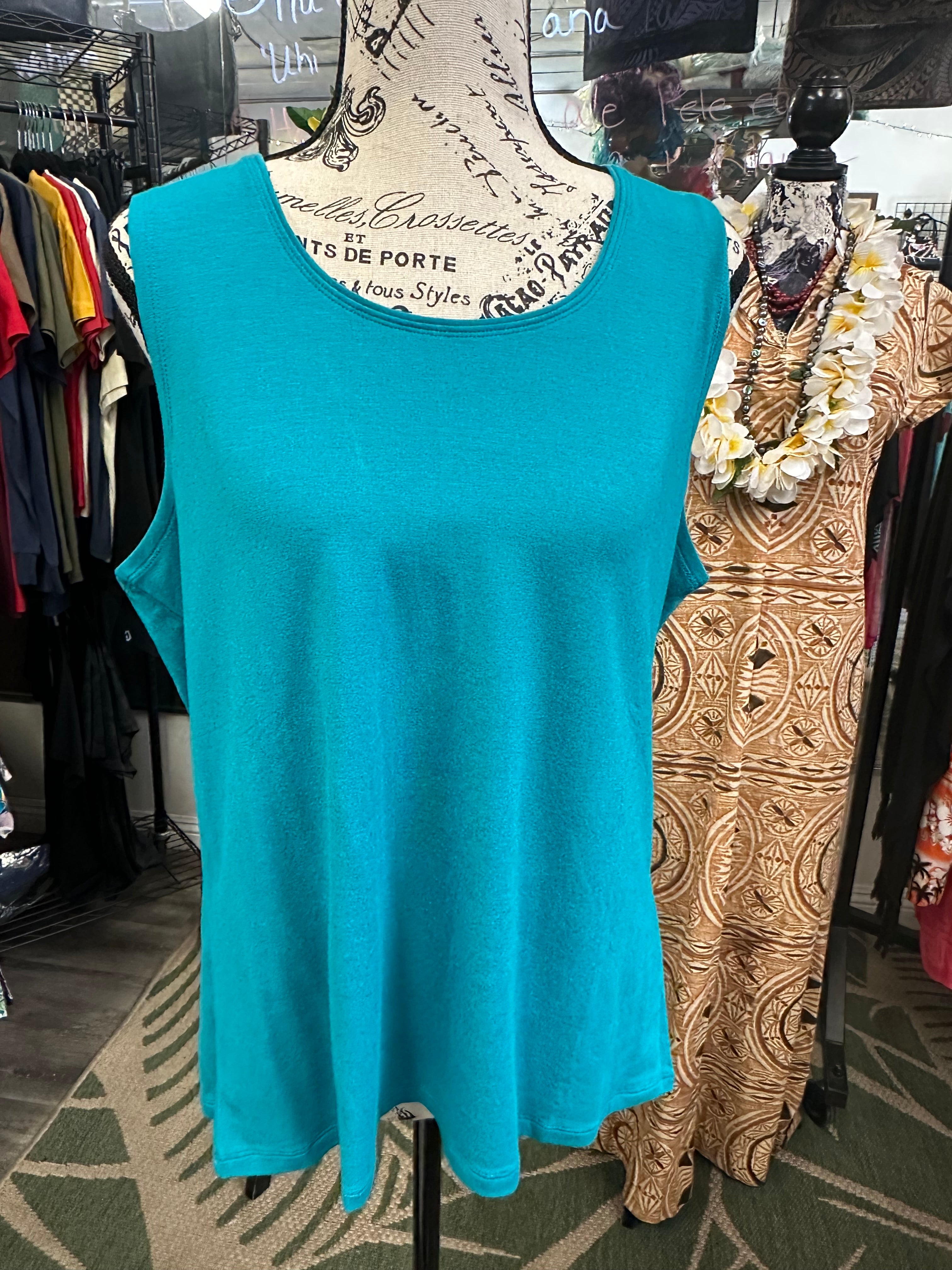 Teal jacket and tank