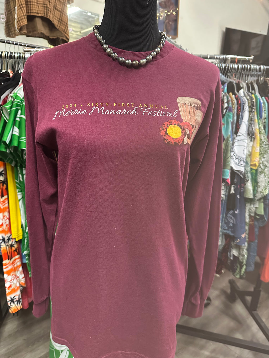 Official Merrie Monarch 2024 long sleeve tee.