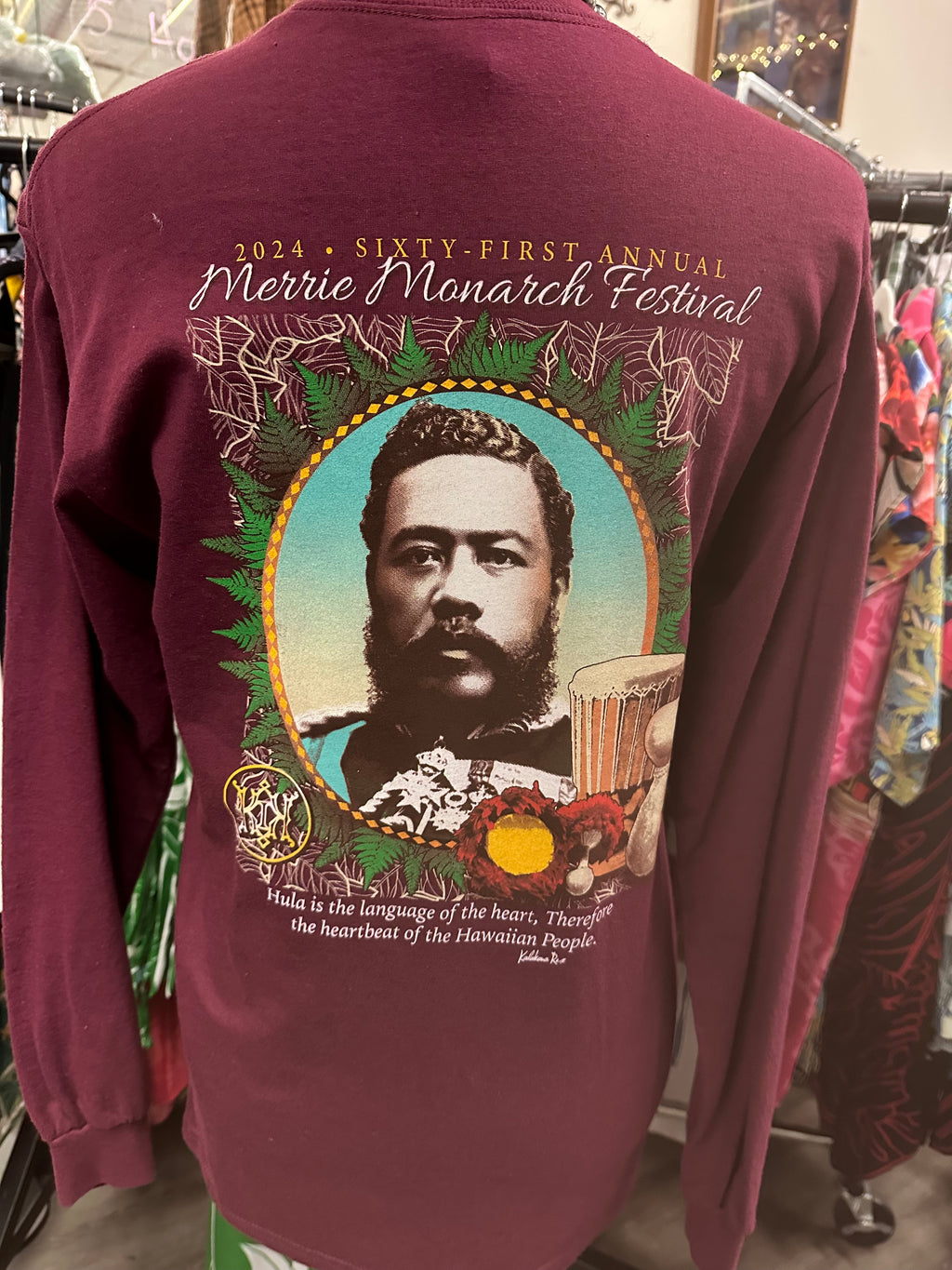 Official Merrie Monarch 2024 long sleeve tee.