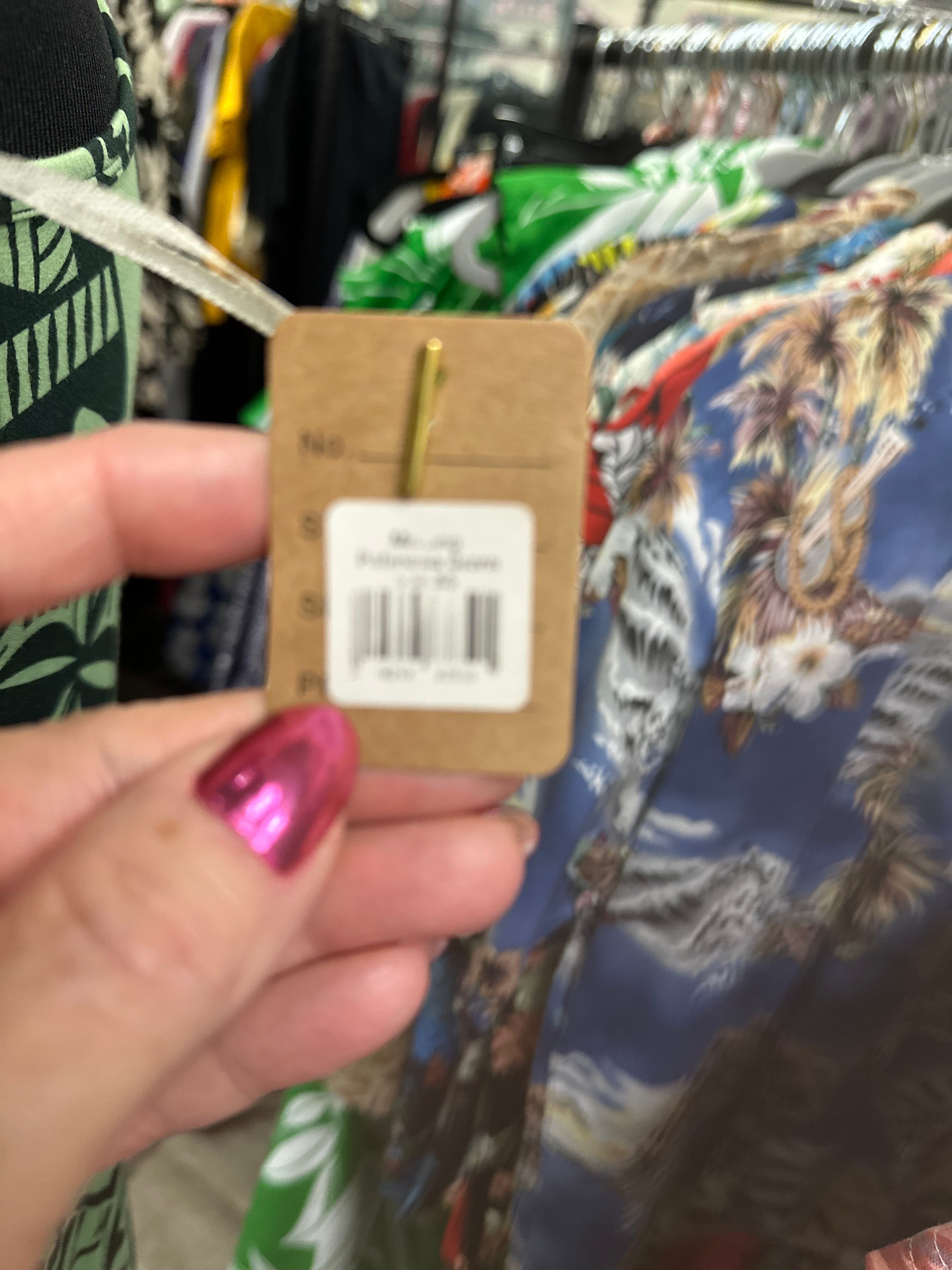 Missing Polynesia green tribal print blouse. No tag