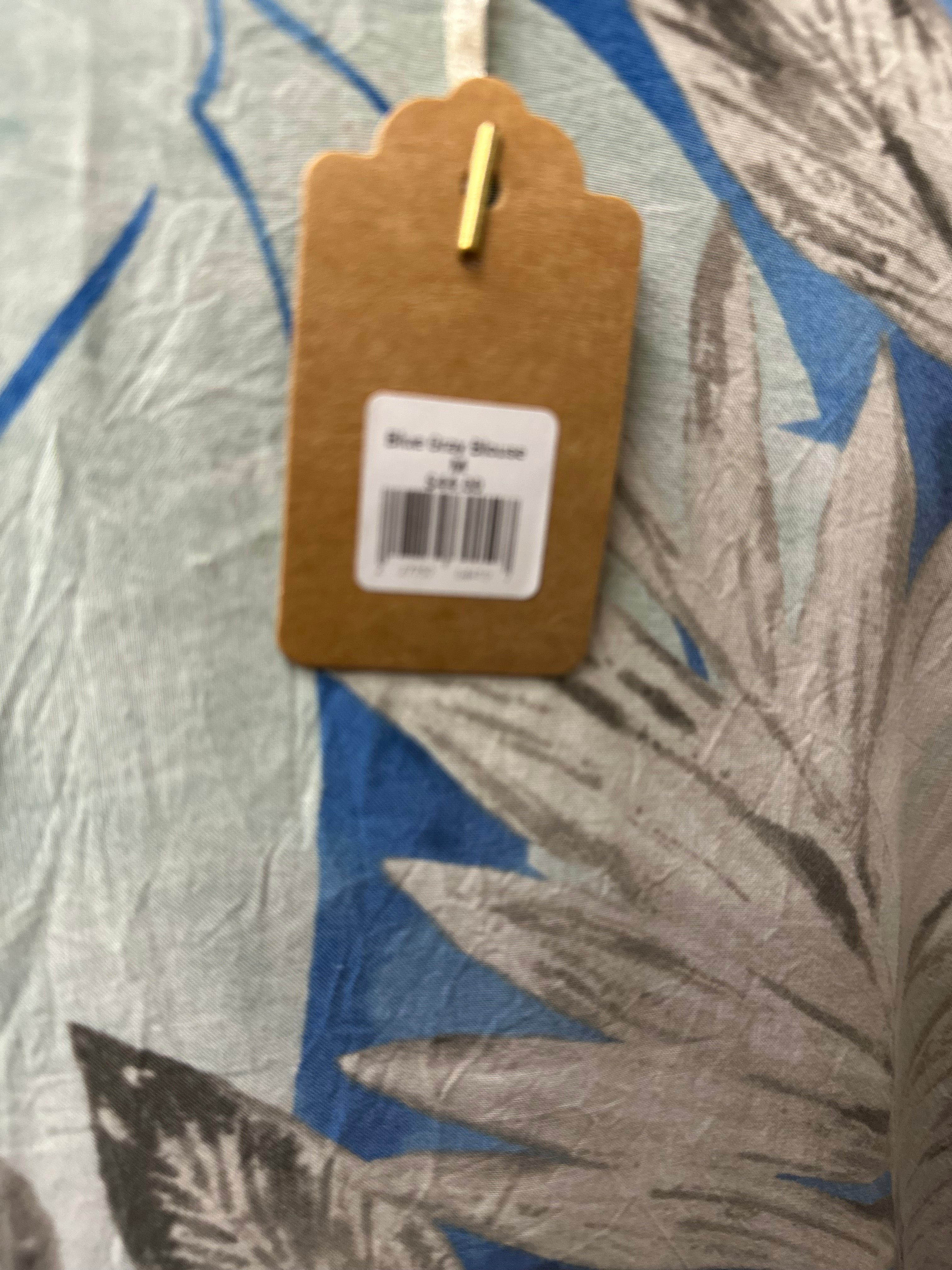 Jams World blue/gray floral blouse