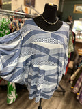 He’olu by Mana’ola. Knit blouse blue