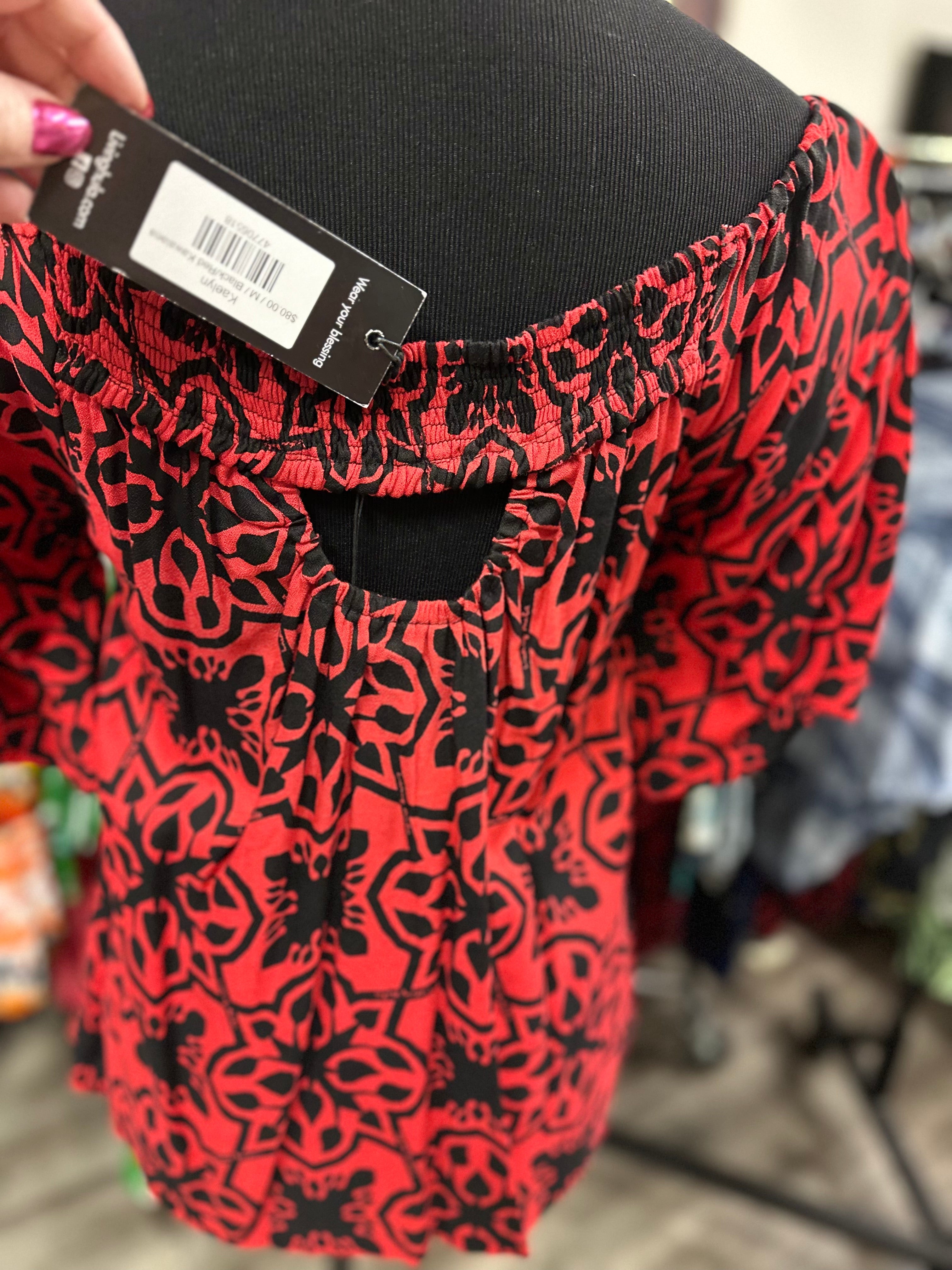Living Hula Kaelyn blouse. Red. NWT